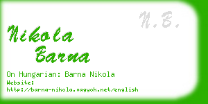 nikola barna business card